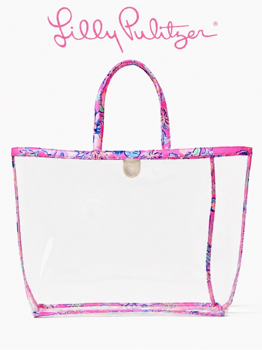Lilly Pulitzer Kendyl Tote Bag Beach Bag Clear Large